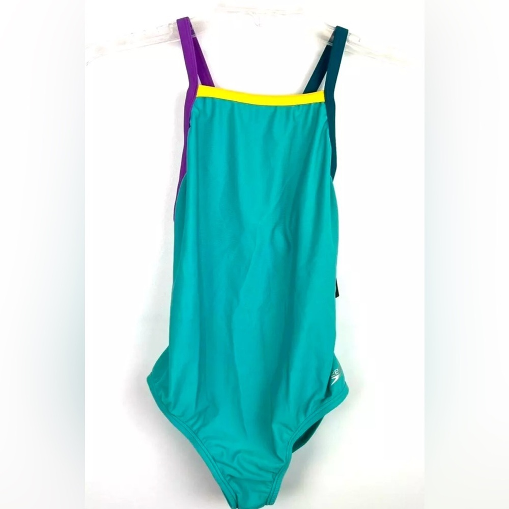 Speedo Girl’s Blue Crossback One Piece Swimsuit Size 14